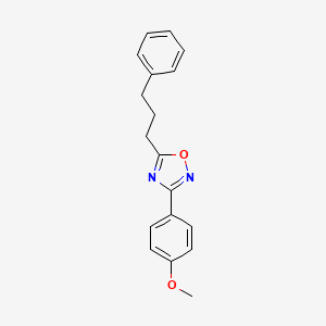 molecular formula C18H18N2O2 B5616472 3-(4-methoxyphenyl)-5-(3-phenylpropyl)-1,2,4-oxadiazole 