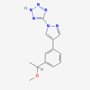 molecular formula C13H14N6O B5616476 5-{4-[3-(1-methoxyethyl)phenyl]-1H-pyrazol-1-yl}-1H-tetrazole 
