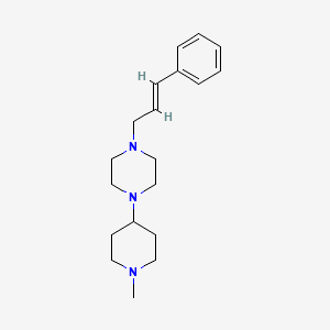 molecular formula C19H29N3 B5616491 1-(1-methyl-4-piperidinyl)-4-(3-phenyl-2-propen-1-yl)piperazine 