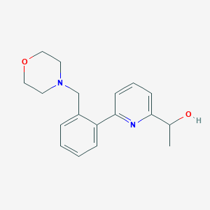 molecular formula C18H22N2O2 B5616497 1-{6-[2-(morpholin-4-ylmethyl)phenyl]pyridin-2-yl}ethanol 