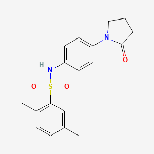 molecular formula C18H20N2O3S B5616504 2,5-dimethyl-N-[4-(2-oxo-1-pyrrolidinyl)phenyl]benzenesulfonamide 