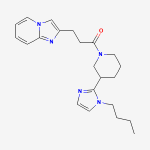 molecular formula C22H29N5O B5616510 2-{3-[3-(1-butyl-1H-imidazol-2-yl)piperidin-1-yl]-3-oxopropyl}imidazo[1,2-a]pyridine 