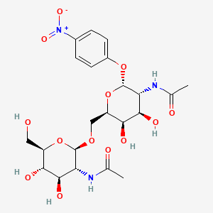 molecular formula C22H31N3O13 B561652 N-[(2R,3R,4R,5S,6R)-2-[[(2R,3R,4R,5R,6R)-5-Acetamido-3,4-dihydroxy-6-(4-nitrophenoxy)oxan-2-yl]methoxy]-4,5-dihydroxy-6-(hydroxymethyl)oxan-3-yl]acetamide CAS No. 235752-73-5