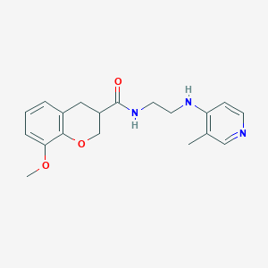 molecular formula C19H23N3O3 B5616526 8-methoxy-N-{2-[(3-methylpyridin-4-yl)amino]ethyl}chromane-3-carboxamide 