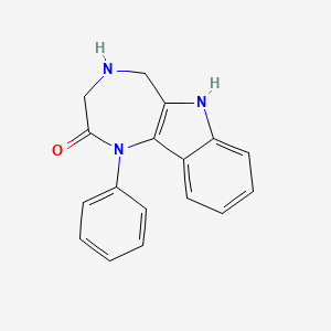 molecular formula C17H15N3O B5616554 1-phenyl-3,4,5,6-tetrahydro[1,4]diazepino[6,5-b]indol-2(1H)-one 