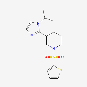 molecular formula C15H21N3O2S2 B5616562 3-(1-isopropyl-1H-imidazol-2-yl)-1-(2-thienylsulfonyl)piperidine 