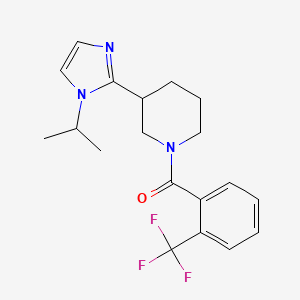 molecular formula C19H22F3N3O B5616566 3-(1-isopropyl-1H-imidazol-2-yl)-1-[2-(trifluoromethyl)benzoyl]piperidine 