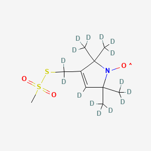 molecular formula C10H18NO3S2 B561657 (1-氧基-2,2,5,5-四甲基-3-吡咯啉-3-甲基)甲硫磺酸酯-d15 CAS No. 384342-57-8