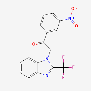 molecular formula C16H10F3N3O3 B5616578 1-(3-nitrophenyl)-2-[2-(trifluoromethyl)-1H-benzimidazol-1-yl]ethanone 
