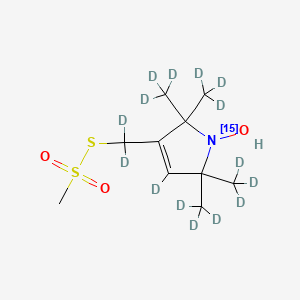 molecular formula C10H19NO3S2 B561658 3-Deuterio-4-[dideuterio(methylsulfonylsulfanyl)methyl]-1-hydroxy-2,2,5,5-tetrakis(trideuteriomethyl)(115N)pyrrole CAS No. 384342-58-9