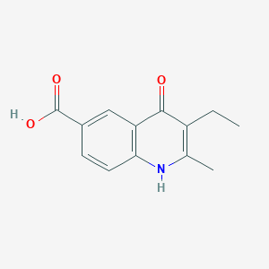 molecular formula C13H13NO3 B5616584 3-ethyl-4-hydroxy-2-methyl-6-quinolinecarboxylic acid 