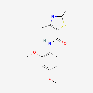 molecular formula C14H16N2O3S B5616585 N-(2,4-dimethoxyphenyl)-2,4-dimethyl-1,3-thiazole-5-carboxamide 