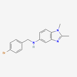 molecular formula C16H16BrN3 B5616592 N-(4-bromobenzyl)-1,2-dimethyl-1H-benzimidazol-5-amine 