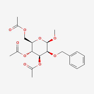 molecular formula C20H26O9 B561660 Methyl 2-O-Benzyl-3,4,6-tri-O-acetyl-beta-D-mannopyranoside CAS No. 210297-58-8