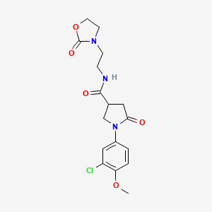 1-(3-chloro-4-methoxyphenyl)-5-oxo-N-[2-(2-oxo-1,3-oxazolidin-3-yl)ethyl]-3-pyrrolidinecarboxamide