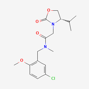 molecular formula C17H23ClN2O4 B5616624 N-(5-chloro-2-methoxybenzyl)-2-[(4S)-4-isopropyl-2-oxo-1,3-oxazolidin-3-yl]-N-methylacetamide 