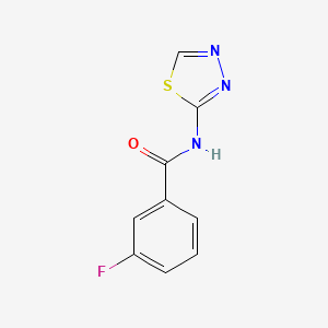 molecular formula C9H6FN3OS B5616628 3-fluoro-N-1,3,4-thiadiazol-2-ylbenzamide 