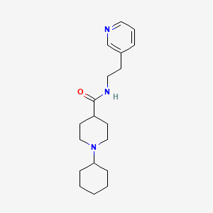 molecular formula C19H29N3O B5616629 1-cyclohexyl-N-[2-(3-pyridinyl)ethyl]-4-piperidinecarboxamide 