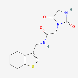 molecular formula C14H17N3O3S B5616642 2-(2,5-dioxo-1-imidazolidinyl)-N-(4,5,6,7-tetrahydro-1-benzothien-3-ylmethyl)acetamide 