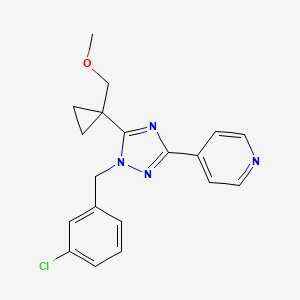 molecular formula C19H19ClN4O B5616643 4-{1-(3-chlorobenzyl)-5-[1-(methoxymethyl)cyclopropyl]-1H-1,2,4-triazol-3-yl}pyridine 