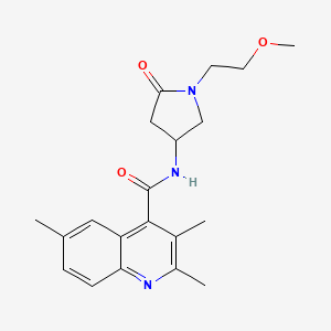 molecular formula C20H25N3O3 B5616662 N-[1-(2-methoxyethyl)-5-oxo-3-pyrrolidinyl]-2,3,6-trimethyl-4-quinolinecarboxamide 