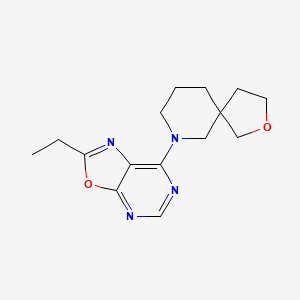 molecular formula C15H20N4O2 B5616669 7-(2-ethyl[1,3]oxazolo[5,4-d]pyrimidin-7-yl)-2-oxa-7-azaspiro[4.5]decane 