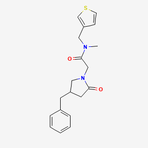 molecular formula C19H22N2O2S B5616692 2-(4-benzyl-2-oxopyrrolidin-1-yl)-N-methyl-N-(3-thienylmethyl)acetamide 