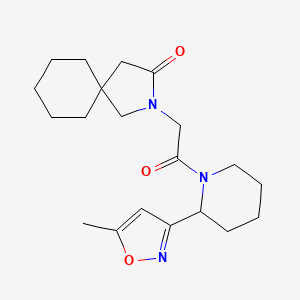 molecular formula C20H29N3O3 B5616709 2-{2-[2-(5-methylisoxazol-3-yl)piperidin-1-yl]-2-oxoethyl}-2-azaspiro[4.5]decan-3-one 