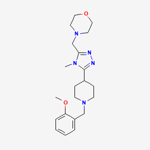 molecular formula C21H31N5O2 B5616727 4-({5-[1-(2-methoxybenzyl)piperidin-4-yl]-4-methyl-4H-1,2,4-triazol-3-yl}methyl)morpholine 