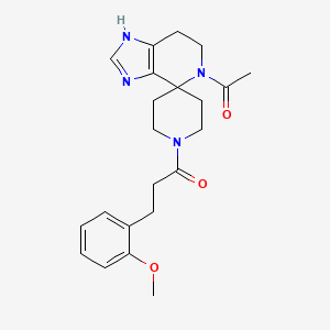 molecular formula C22H28N4O3 B5616729 5-acetyl-1'-[3-(2-methoxyphenyl)propanoyl]-1,5,6,7-tetrahydrospiro[imidazo[4,5-c]pyridine-4,4'-piperidine] 