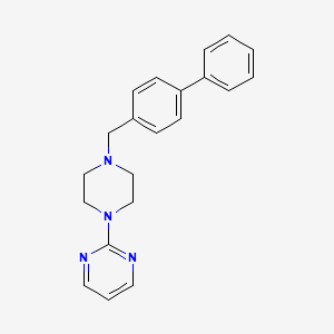 molecular formula C21H22N4 B5616752 2-[4-(4-biphenylylmethyl)-1-piperazinyl]pyrimidine 