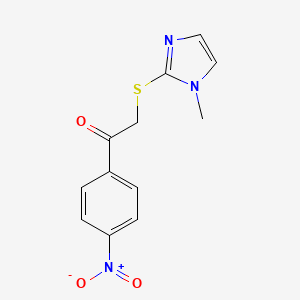 molecular formula C12H11N3O3S B5616762 2-[(1-methyl-1H-imidazol-2-yl)thio]-1-(4-nitrophenyl)ethanone 