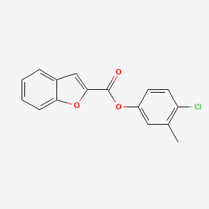 molecular formula C16H11ClO3 B5616774 4-chloro-3-methylphenyl 1-benzofuran-2-carboxylate 