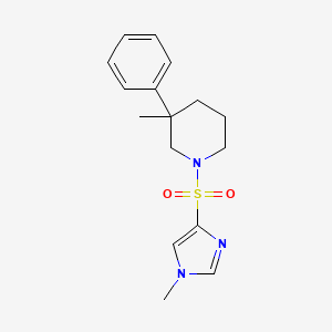 molecular formula C16H21N3O2S B5616776 3-methyl-1-[(1-methyl-1H-imidazol-4-yl)sulfonyl]-3-phenylpiperidine 