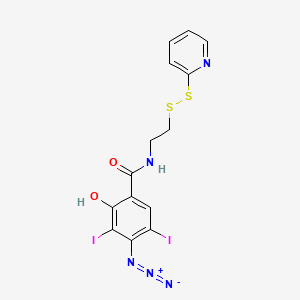 molecular formula C14H11I2N5O2S2 B561679 S-[2-(Iodo-4-Azidosalicylamido)ethylthio]-2-thiopyridine CAS No. 175093-14-8