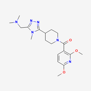 molecular formula C19H28N6O3 B5616795 1-(5-{1-[(2,6-dimethoxypyridin-3-yl)carbonyl]piperidin-4-yl}-4-methyl-4H-1,2,4-triazol-3-yl)-N,N-dimethylmethanamine 