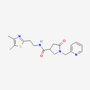 molecular formula C18H22N4O2S B5616800 N-[2-(4,5-dimethyl-1,3-thiazol-2-yl)ethyl]-5-oxo-1-(2-pyridinylmethyl)-3-pyrrolidinecarboxamide 