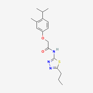 molecular formula C17H23N3O2S B5616822 2-(4-isopropyl-3-methylphenoxy)-N-(5-propyl-1,3,4-thiadiazol-2-yl)acetamide 