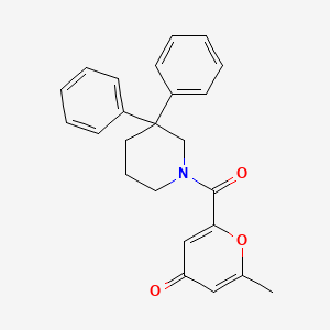 2-[(3,3-diphenylpiperidin-1-yl)carbonyl]-6-methyl-4H-pyran-4-one