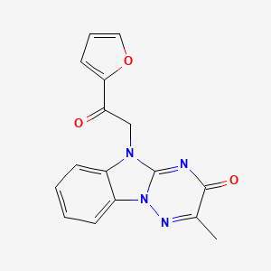 molecular formula C16H12N4O3 B5616850 5-[2-(2-furyl)-2-oxoethyl]-2-methyl[1,2,4]triazino[2,3-a]benzimidazol-3(5H)-one 