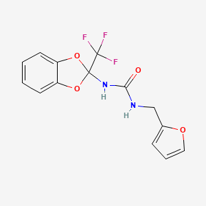 molecular formula C14H11F3N2O4 B5616868 N-(2-furylmethyl)-N'-[2-(trifluoromethyl)-1,3-benzodioxol-2-yl]urea 