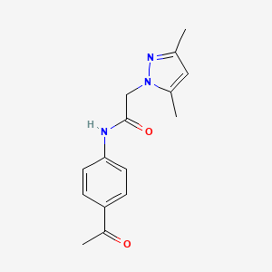molecular formula C15H17N3O2 B5616875 N-(4-acetylphenyl)-2-(3,5-dimethyl-1H-pyrazol-1-yl)acetamide 