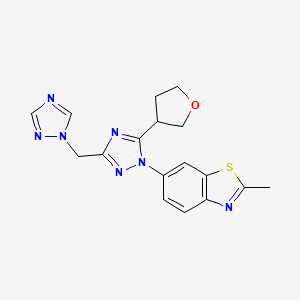2-methyl-6-[5-(tetrahydrofuran-3-yl)-3-(1H-1,2,4-triazol-1-ylmethyl)-1H-1,2,4-triazol-1-yl]-1,3-benzothiazole