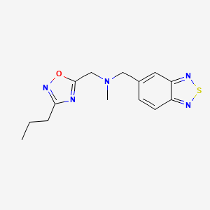 molecular formula C14H17N5OS B5616896 (2,1,3-benzothiadiazol-5-ylmethyl)methyl[(3-propyl-1,2,4-oxadiazol-5-yl)methyl]amine 