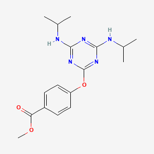 molecular formula C17H23N5O3 B5616905 methyl 4-{[4,6-bis(isopropylamino)-1,3,5-triazin-2-yl]oxy}benzoate 