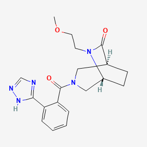molecular formula C19H23N5O3 B5616915 (1S*,5R*)-6-(2-methoxyethyl)-3-[2-(1H-1,2,4-triazol-3-yl)benzoyl]-3,6-diazabicyclo[3.2.2]nonan-7-one 