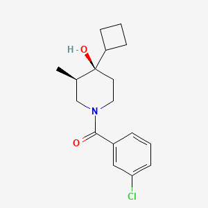 molecular formula C17H22ClNO2 B5616947 (3R*,4R*)-1-(3-chlorobenzoyl)-4-cyclobutyl-3-methyl-4-piperidinol 