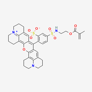 molecular formula C37H39N3O8S2 B561695 5-[2-(2-Methylprop-2-enoyloxy)ethylsulfamoyl]-2-(3-oxa-23-aza-9-azoniaheptacyclo[17.7.1.15,9.02,17.04,15.023,27.013,28]octacosa-1(27),2(17),4,9(28),13,15,18-heptaen-16-yl)benzenesulfonate CAS No. 386229-75-0