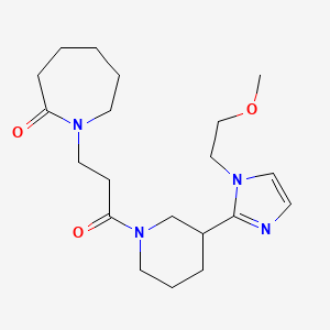 molecular formula C20H32N4O3 B5616965 1-(3-{3-[1-(2-methoxyethyl)-1H-imidazol-2-yl]piperidin-1-yl}-3-oxopropyl)azepan-2-one 