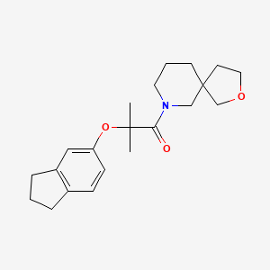 molecular formula C21H29NO3 B5616988 7-[2-(2,3-dihydro-1H-inden-5-yloxy)-2-methylpropanoyl]-2-oxa-7-azaspiro[4.5]decane 